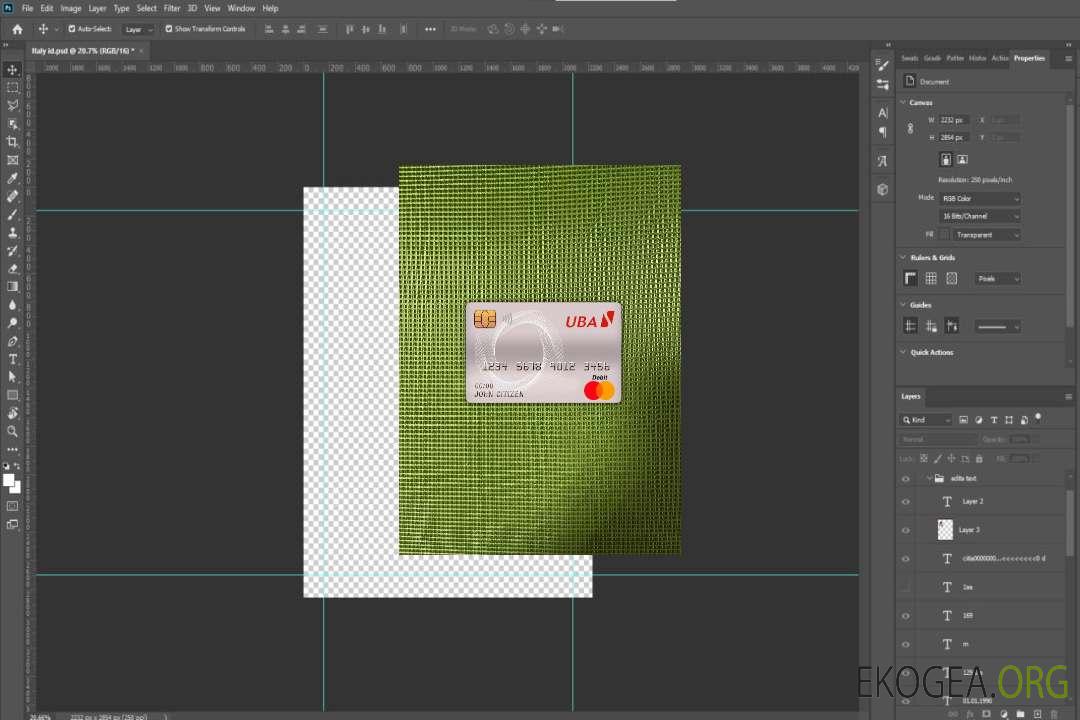 Photolook de la carte de débit principale de la banque UBA du Cameroun avant template Photolook de la carte de débit principale de la banque UBA du Cameroun avant template